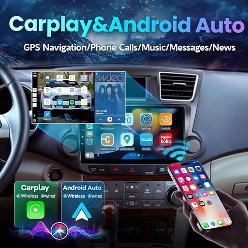 5Ghz WiFi Car Stereo Radio for Toyota Highlander 2009-2014 Support JBL 8 Core 10 Inch Touch Screen with Wireless Carplay Android Auto BT 48 EQ GPS Mirror Link Backup Camera 4+32 G in Kuwait