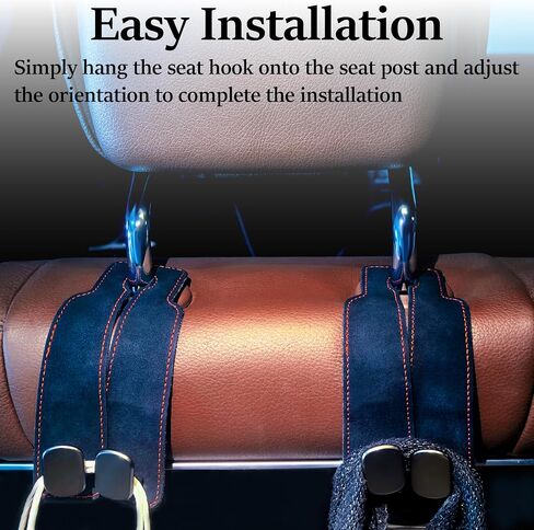 Car Seat Headrest Hook, Vehicle Back Seat Headrest Hook, Car Purse Hook, Car Seat Hooks for Hanging Grocery Bag, Purse, Dual Seat Backrest Organizer, Tote Bag (Black) in Saudi Arabia