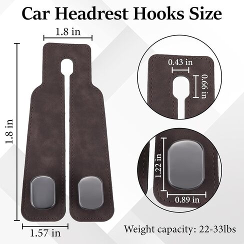 Car Seat Headrest Hook, Vehicle Back Seat Headrest Hook, Car Purse Hook, Car Seat Hooks for Hanging Grocery Bag, Purse, Dual Seat Backrest Organizer, Tote Bag (Black) in Saudi Arabia