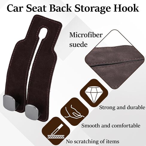 Car Seat Headrest Hook, Vehicle Back Seat Headrest Hook, Car Purse Hook, Car Seat Hooks for Hanging Grocery Bag, Purse, Dual Seat Backrest Organizer, Tote Bag (Black) in Saudi Arabia
