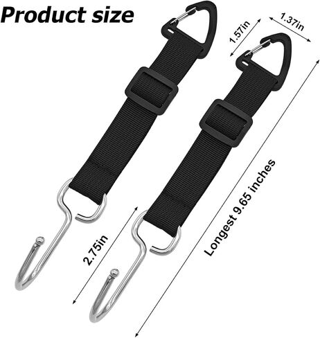 Car Seat Headrest Hooks, 4PCS Adjustable Hidden Clip Vehicle Hanging Holder for Purse Bags Coats, Automotive Interior Seat Back Storage Hanger Organizer Accessories, Universal Fit in Saudi Arabia