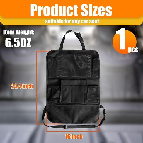 Car Backseat Organizer, Oxford Cloth Kick Mats Back Seat Protector with 9 Pockets & Clear Tablet Holder, Universal Waterproof Car Road Trip Essentials Storage Accessory (1PC) in Saudi Arabia
