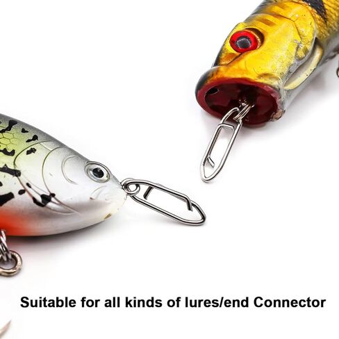 Power Fishing Clip - Topwater Speed Clips 50Pcs Stainless Steel Quick Change Connector,Link Split Rings Snaps for Lures Saltwater Size S# M# L# in Kuwait
