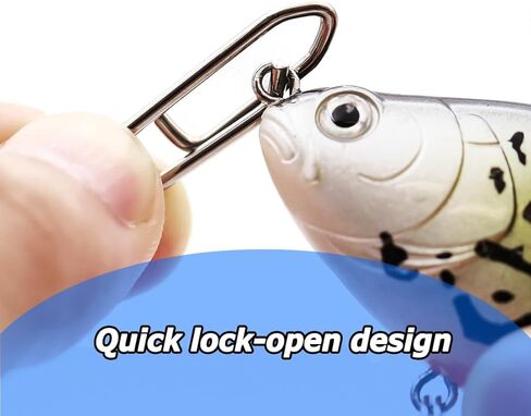Power Fishing Clip - Topwater Speed Clips 50Pcs Stainless Steel Quick Change Connector,Link Split Rings Snaps for Lures Saltwater Size S# M# L# in Kuwait