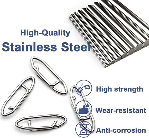 Power Fishing Clip - Topwater Speed Clips 50Pcs Stainless Steel Quick Change Connector,Link Split Rings Snaps for Lures Saltwater Size S# M# L# in Kuwait