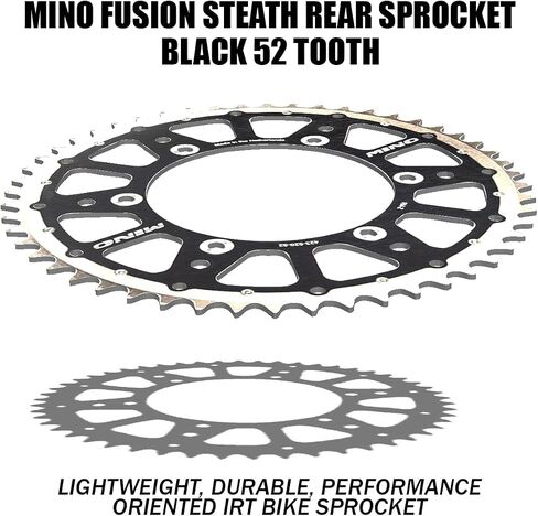 Mino Fusion STATH SPROCKET الخلفي لـ KTM 450 SX-F MODELS 450CC من 2003 إلى 2025 ، أسود 52 أسودًا ، ودافعًا خفيفًا ، ودائمًا ، ودائمًا للدراجة الأوساخ الموجهة للأداء من أجل التسارع المحسن وطول العمر in Saudi Arabia