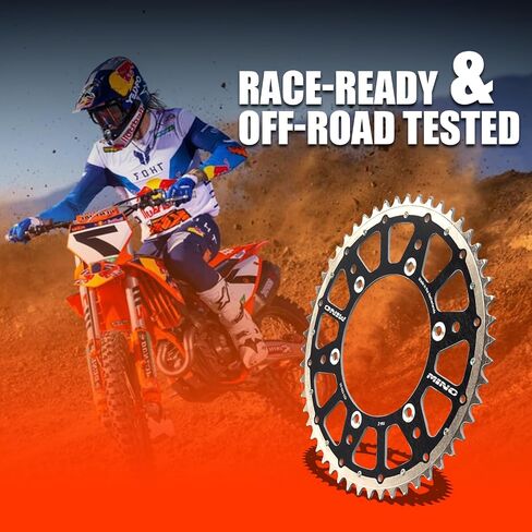 Mino Fusion STATH SPROCKET الخلفي لـ KTM 450 SX-F MODELS 450CC من 2003 إلى 2025 ، أسود 52 أسودًا ، ودافعًا خفيفًا ، ودائمًا ، ودائمًا للدراجة الأوساخ الموجهة للأداء من أجل التسارع المحسن وطول العمر in Saudi Arabia