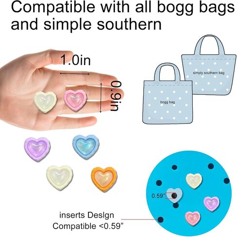 Hikkcos 8pcs Heart Charms in Saudi Arabia