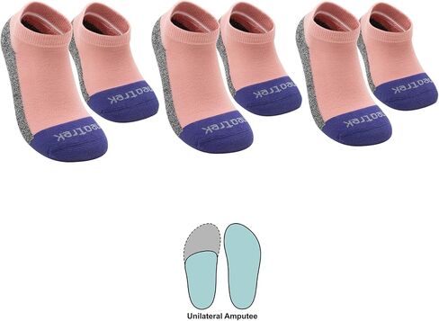 Transmet Ankle Socks: Mixed Pair for Partial-Foot Amputees (1 Transmet Sock, 1 Standard Sock Per Pair) (3pk) in Saudi Arabia