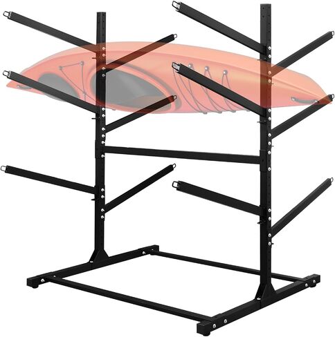 Adjustable Kayak Rack, Sup Storage Stand, Weatherproof Canoe Holder, Heavy Duty Paddleboard Bracket, Anti-Rust Surfboard Bracket, Kayak Wall Mount for Outdoor Organizer - 4 Levels in Saudi Arabia