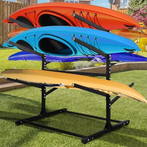Adjustable Kayak Rack, Sup Storage Stand, Weatherproof Canoe Holder, Heavy Duty Paddleboard Bracket, Anti-Rust Surfboard Bracket, Kayak Wall Mount for Outdoor Organizer - 4 Levels in Saudi Arabia