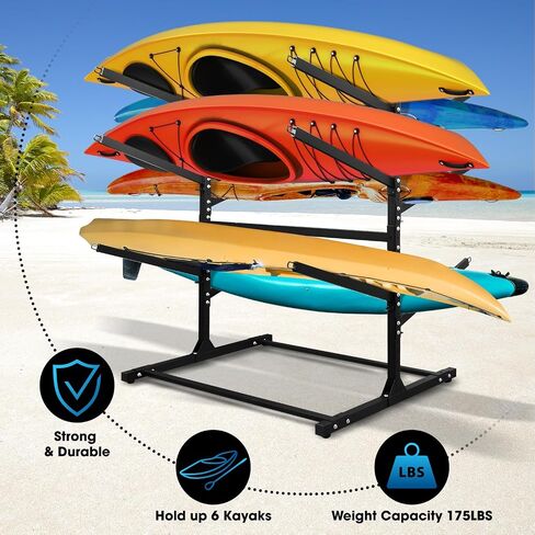 Adjustable Kayak Rack, Sup Storage Stand, Weatherproof Canoe Holder, Heavy Duty Paddleboard Bracket, Anti-Rust Surfboard Bracket, Kayak Wall Mount for Outdoor Organizer - 4 Levels in Saudi Arabia