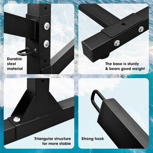 Adjustable Kayak Rack, Sup Storage Stand, Weatherproof Canoe Holder, Heavy Duty Paddleboard Bracket, Anti-Rust Surfboard Bracket, Kayak Wall Mount for Outdoor Organizer - 4 Levels in Saudi Arabia
