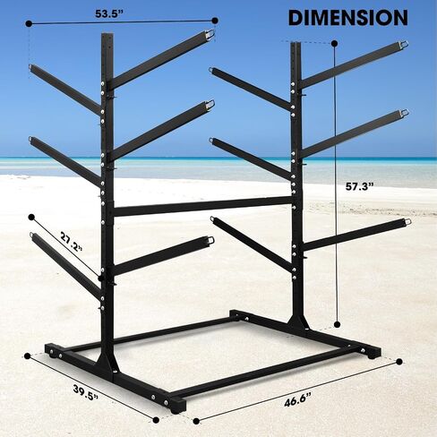 Adjustable Kayak Rack, Sup Storage Stand, Weatherproof Canoe Holder, Heavy Duty Paddleboard Bracket, Anti-Rust Surfboard Bracket, Kayak Wall Mount for Outdoor Organizer - 4 Levels in Saudi Arabia