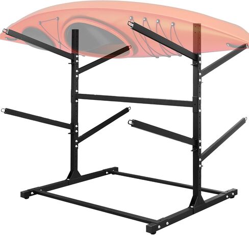 Adjustable Kayak Rack, Sup Storage Stand, Weatherproof Canoe Holder, Heavy Duty Paddleboard Bracket, Anti-Rust Surfboard Bracket, Kayak Wall Mount for Outdoor Organizer - 4 Levels in Saudi Arabia