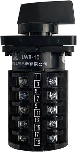 380V 10A 5 Levels 3 Position Silver Contact Dual Power Control Circuit Universal Changeover Rotary Cam Switch Black LW8-10/5(01) in Saudi Arabia
