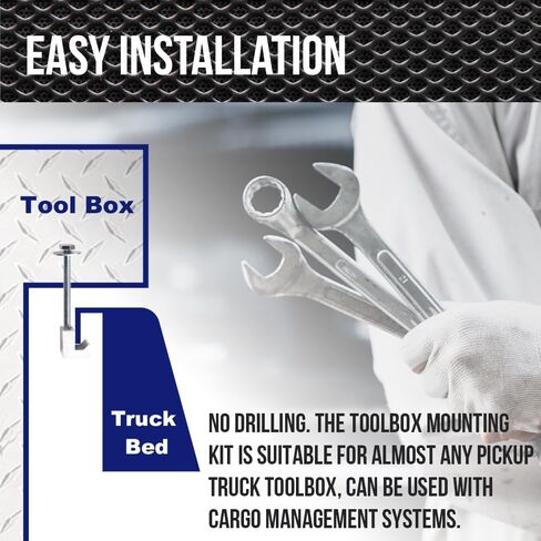 مربع الأداة Mount j Hook Toolbox Pickup Paull Rail Kit Kit Clamp Tiedown Truck 4PCS in Saudi Arabia
