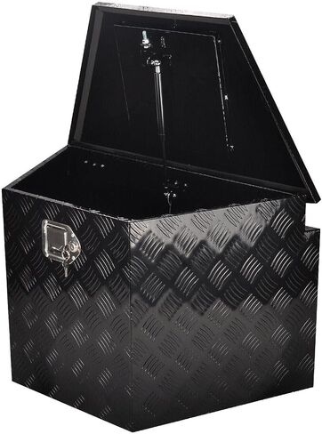 WPLUS WORKS 29"X 18"X 16"D Heavy Duty Aluminum Generator Tool Box Truck Pick Up Tounge Trailer Storage(Black) in Saudi Arabia