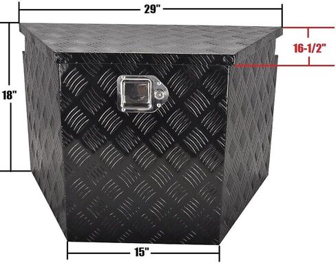 WPLUS WORKS 29"X 18"X 16"D Heavy Duty Aluminum Generator Tool Box Truck Pick Up Tounge Trailer Storage(Black) in Saudi Arabia