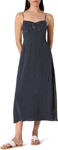 The Drop Women's Linea Spaghetti Strap Maxi Dress with Front Slit in Saudi Arabia