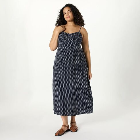 The Drop Women's Linea Spaghetti Strap Maxi Dress with Front Slit in Saudi Arabia
