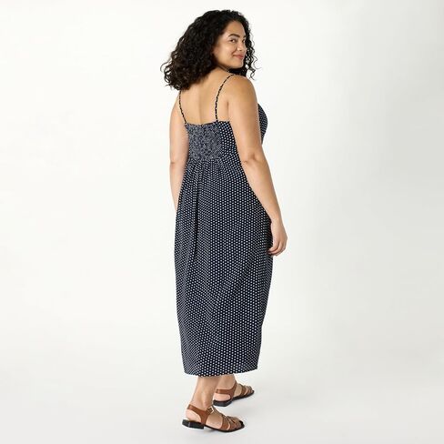 The Drop Women's Linea Spaghetti Strap Maxi Dress with Front Slit in Saudi Arabia
