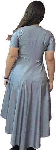 Women´s Short Sleeve Round Neck Ruffle Tunic Blouse With Asymmetrical Irregular Hem in Kuwait