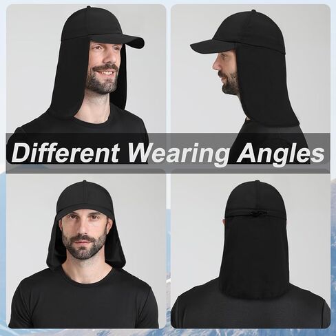 M/L/XL/XXL Waterproof UPF50+ Sun Hats with Neck Flap for Men Women Light Fishing Hat Cool Baseball Cap for Hiking Beach in Saudi Arabia