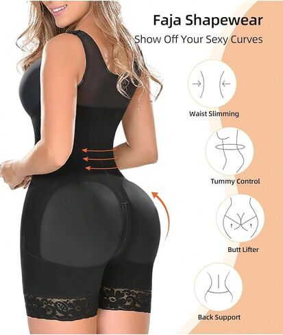 Women's Fajas Colombianas Shapewear Postpartum Tummy Control Body Shaper Butt Lifter Bodysuit in Saudi Arabia