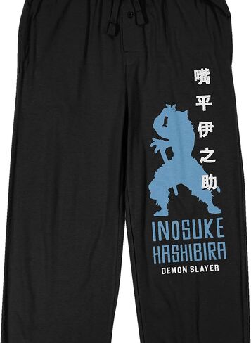 Demon Slayer Inosuke Silhouette Adult Black Sleep Pajama Pants in Saudi Arabia