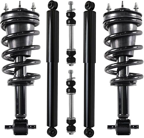 Detroit Axle - RWD Struts Kit لعام 2014-2018 GMC Chevy Silverado Sierra 1500 ، اثنين من الدعامات الأمامية مع ربيع لفائف 2 LINKS SWAY BAR in Saudi Arabia