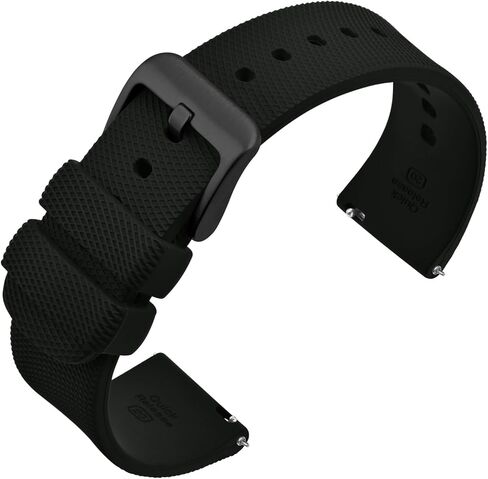 ANNEFIT Silicone Watch Bands for Men Women, Soft Rubber Watch Strap with Quick Release, Band Width 14mm with Silver Buckle (Army Green) in Kuwait