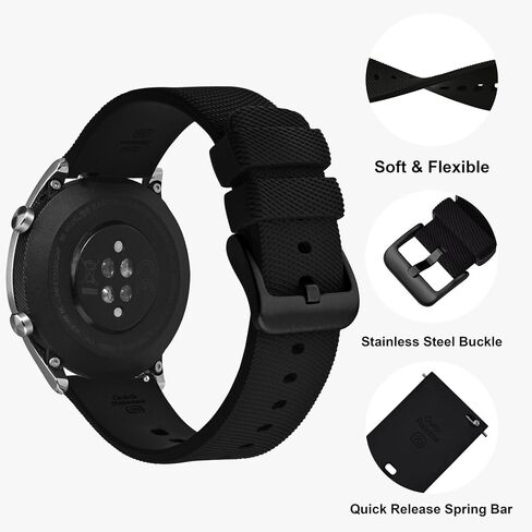 ANNEFIT Silicone Watch Bands for Men Women, Soft Rubber Watch Strap with Quick Release, Band Width 14mm with Silver Buckle (Army Green) in Kuwait