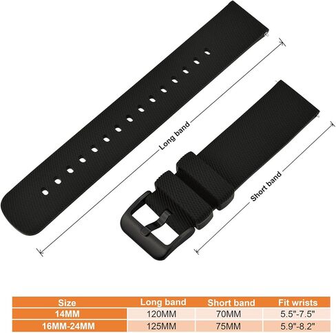 ANNEFIT Silicone Watch Bands for Men Women, Soft Rubber Watch Strap with Quick Release, Band Width 14mm with Silver Buckle (Army Green) in Kuwait
