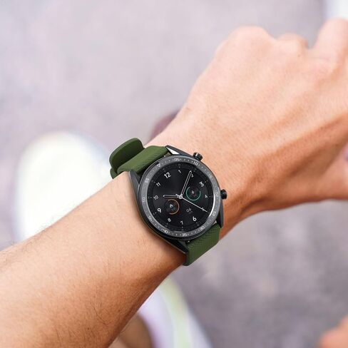 ANNEFIT Silicone Watch Bands for Men Women, Soft Rubber Watch Strap with Quick Release, Band Width 14mm with Silver Buckle (Army Green) in Kuwait