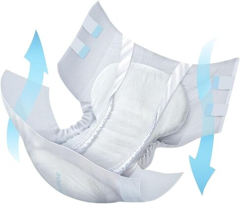 NorthShore AirSupreme Incontinence Tab-Style Briefs for Men and Women, Large, Case/45 (3/15s) in Kuwait