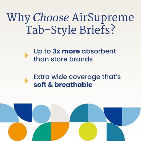NorthShore AirSupreme Incontinence Tab-Style Briefs for Men and Women, Large, Case/45 (3/15s) in Kuwait