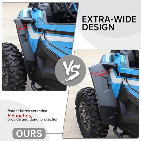 للاطلاع على مشاعل Fender Fender الأمامية المتوافقة مع Polaris RZR 1000/XP 1000/XP4 Turbo 2 أو 4 مقعدين 2014-2023 ، XXL أحواض الطين الأسود الأوسع على 2881985 (زوج) in Kuwait