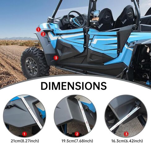 للاطلاع على مشاعل Fender Fender الأمامية المتوافقة مع Polaris RZR 1000/XP 1000/XP4 Turbo 2 أو 4 مقعدين 2014-2023 ، XXL أحواض الطين الأسود الأوسع على 2881985 (زوج) in Kuwait