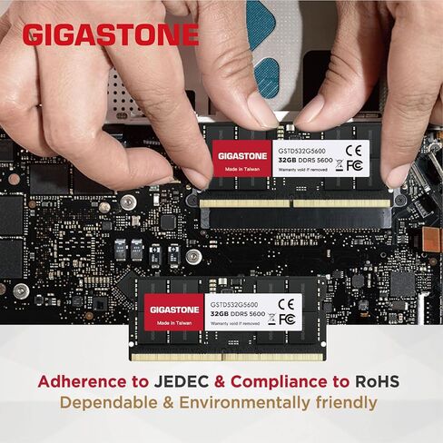 【ذاكرة الوصول العشوائي DDR5】 مجموعة GIGASTONE 32 جيجابايت (2 × 16 جيجابايت) DDR5 4800 ميجاهرتز PC5-38400 CL 40-40-40-77 1.1 فولت SODIMM 262 Pin غير مخزنة وغير ECC ترقية ذاكرة الكمبيوتر المحمول عالية الأداء in Saudi Arabia