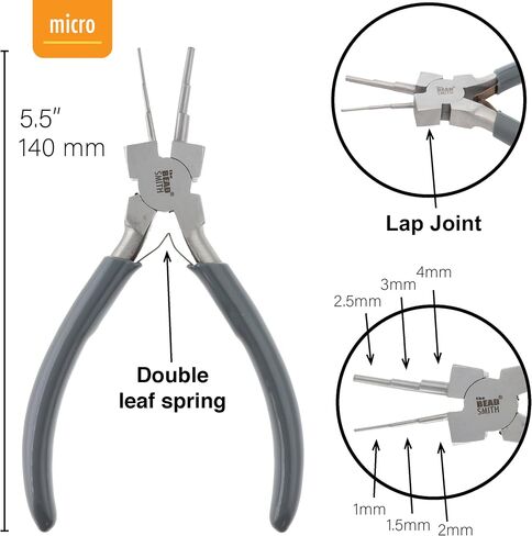 The Beadsmith Wire Looping Pliers – Create 6 Sizes (Ranging 2-9mm) of Loops & Jump Rings, 5.5" long (140mm), Polished Steel Head & PVC Comfort Handle in Kuwait