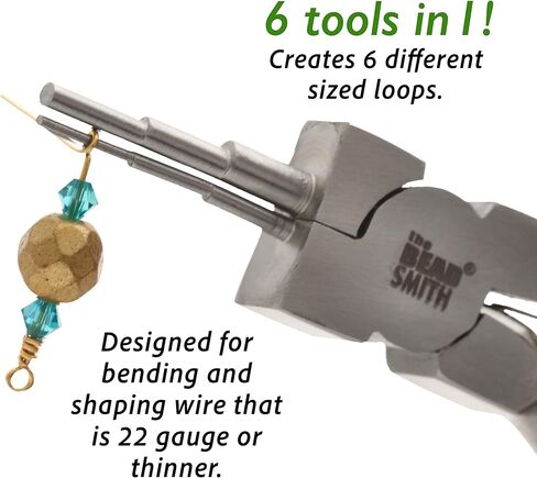 The Beadsmith Wire Looping Pliers – Create 6 Sizes (Ranging 2-9mm) of Loops & Jump Rings, 5.5" long (140mm), Polished Steel Head & PVC Comfort Handle in Kuwait