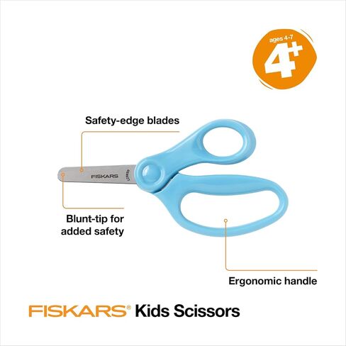 Fiskars 5" Blunt-Tip Scissors for Kids 4+ - Scissors for School or Crafting - Back to School Supplies - Blue in Saudi Arabia