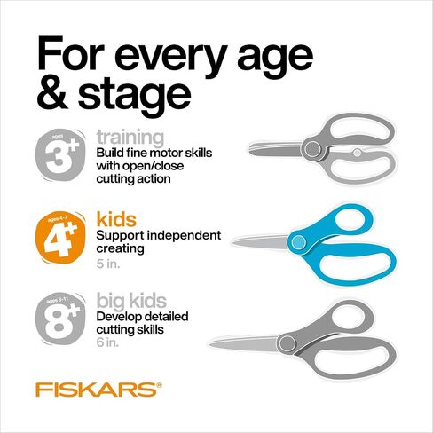 Fiskars 5" Blunt-Tip Scissors for Kids 4+ - Scissors for School or Crafting - Back to School Supplies - Blue in Saudi Arabia