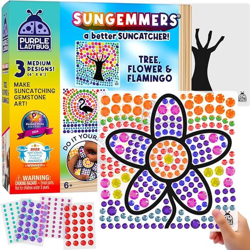 PURPLE LADYBUG SUNGEMMERS Suncatcher Gem Art for Kids – Easter Basket Stuffers for Ages 6-12, Birthday Gift for Girls 6-8, 7-8, Arts & Crafts Activities, Window Diamond Art Kit in Saudi Arabia