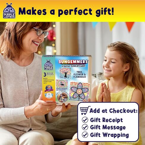 PURPLE LADYBUG SUNGEMMERS Suncatcher Gem Art for Kids – Easter Basket Stuffers for Ages 6-12, Birthday Gift for Girls 6-8, 7-8, Arts & Crafts Activities, Window Diamond Art Kit in Saudi Arabia