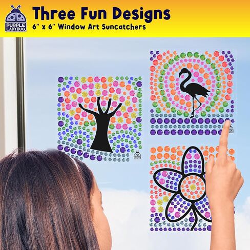 PURPLE LADYBUG SUNGEMMERS Suncatcher Gem Art for Kids – Easter Basket Stuffers for Ages 6-12, Birthday Gift for Girls 6-8, 7-8, Arts & Crafts Activities, Window Diamond Art Kit in Saudi Arabia