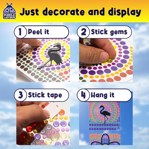 PURPLE LADYBUG SUNGEMMERS Suncatcher Gem Art for Kids – Easter Basket Stuffers for Ages 6-12, Birthday Gift for Girls 6-8, 7-8, Arts & Crafts Activities, Window Diamond Art Kit in Saudi Arabia