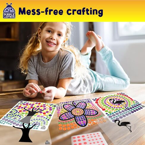 PURPLE LADYBUG SUNGEMMERS Suncatcher Gem Art for Kids – Easter Basket Stuffers for Ages 6-12, Birthday Gift for Girls 6-8, 7-8, Arts & Crafts Activities, Window Diamond Art Kit in Saudi Arabia