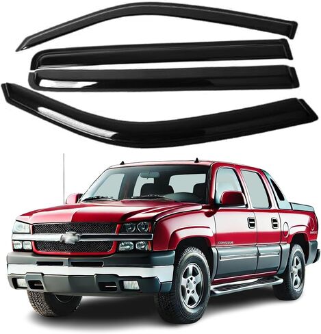 Fit for: Chevrolet Avalanche 2002 2003 2004 2005 2006 ؛ ZH Window Rain Guards - 2 مم من انحراف الرياح الرائحة على الشريط السميك للنوافذ الأمامية والخلفية ، وتصميم متين وأنيق ، ومجموعة من 4 in Saudi Arabia